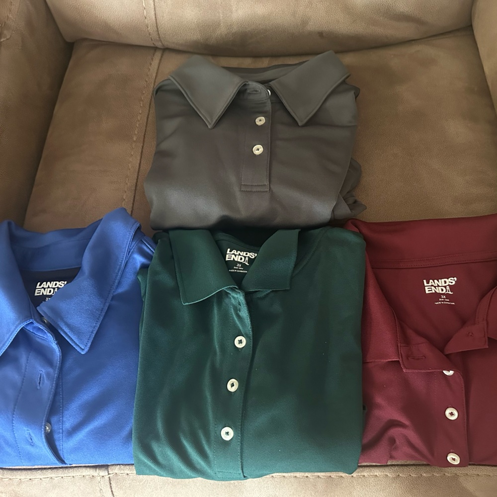 Lands' End Polo Shirt Collection - Blue, Green, Gray, Burgundy